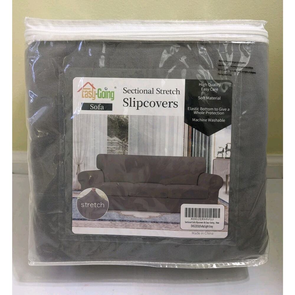 Easy-Going Stretch SOFA Slipcover 3 Seat Design LIGHT GRAY New SLIPCOVERS